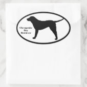 Chesapeake Bay Retriever Silhouette Ovaler Aufkleber (Tasche)