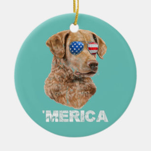 Chesapeake Bay Retriever Sonnenbrille Amerikanisch Keramik Ornament