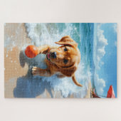 Chesapeake Bay Retriever Strandholungszene Puzzle (Horizontal)