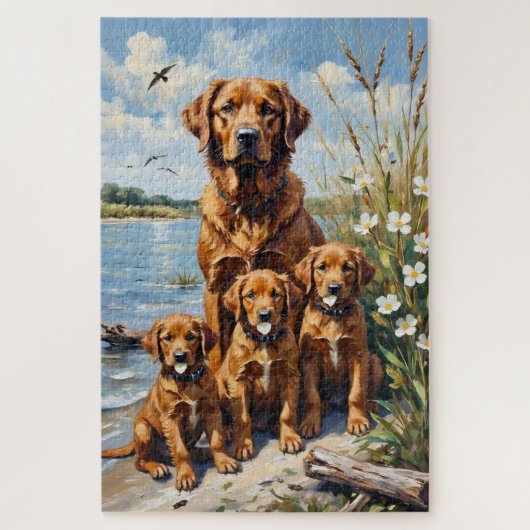 Chesapeake Bay Retriever Sumpf Kunst Puzzle (Vertikal)