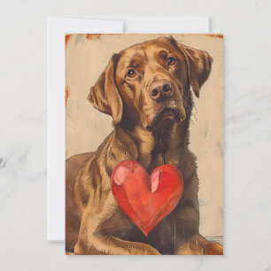 Chesapeake Bay Retriever Vintag Valentinstag Feiertagskarte