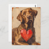Chesapeake Bay Retriever Vintag Valentinstag Postkarte (Vorne/Hinten)