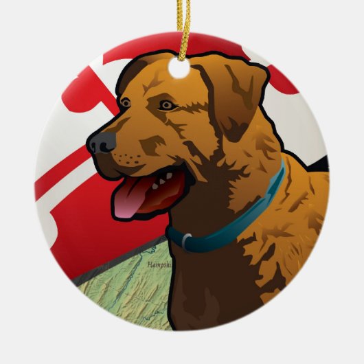 Chesapeake Bay-Retriever von Maryland, "Chessie " Keramik Ornament (Vorne)