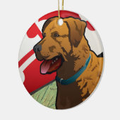 Chesapeake Bay-Retriever von Maryland, "Chessie " Keramik Ornament (Links)