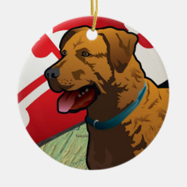 Chesapeake Bay-Retriever von Maryland, "Chessie " Keramikornament