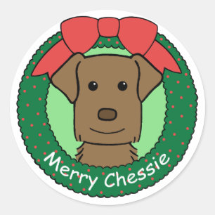 Chesapeake Bay Retriever Weihnachten Runder Aufkleber