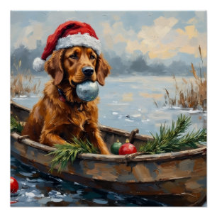Chesapeake Bay Retriever Weihnachts-Jagdboot Poster