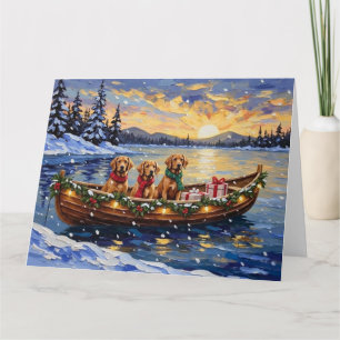 Chesapeake Bay Retriever Weihnachtsboot-Feiertag Karte