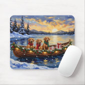 Chesapeake Bay Retriever Weihnachtsboot-Feiertag Mousepad (Mit Mouse)