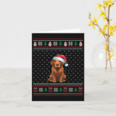 Chesapeake Bay Retriever Weihnachtsmannmütze Xmas  Karte (Gelbe Blume)