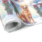 Chesapeake Bay Retriever Winter Lakeside Christmas Geschenkpapier (Rolleneckpunkt)