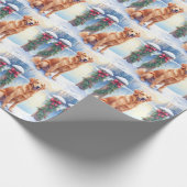 Chesapeake Bay Retriever Winter Lakeside Christmas Geschenkpapier (Ecke)