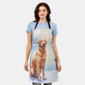 Chesapeake Bay Retriever Winter Lakeside Christmas Schürze (Getragen)