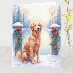 Chesapeake Bay Retriever Winter Lakeside Weihnacht Karte