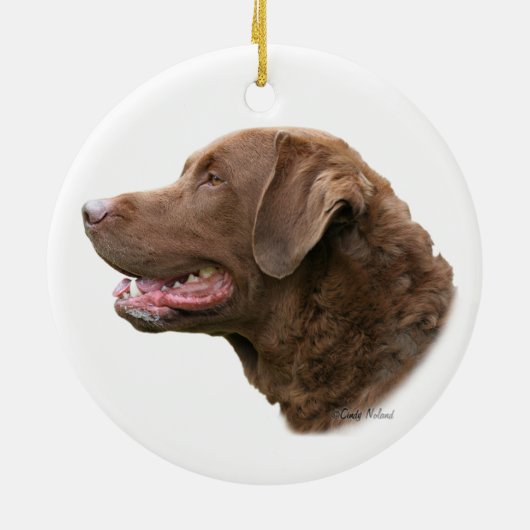 Chesapeake Bay-Retrieververzierung Keramik Ornament (Hinten)