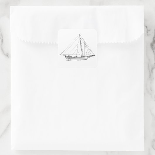 Chesapeake Bay Segelboot Quadratischer Aufkleber (Tasche)