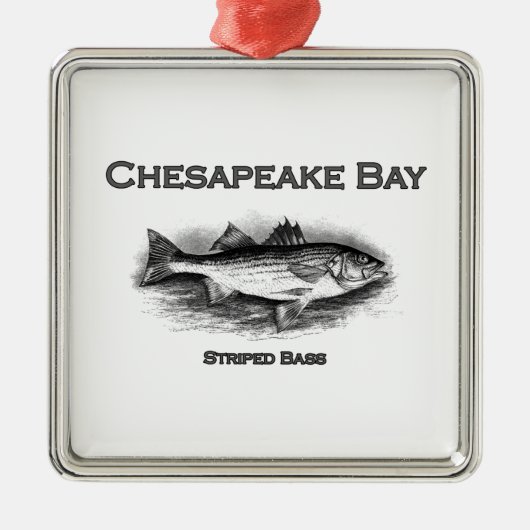 Chesapeake Bay Streifen Bass Ornament Aus Metall (Vorne)
