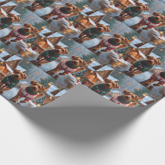 Chesapeake Bay Terrier Christmas Snow Holiday Geschenkpapier (Ecke)
