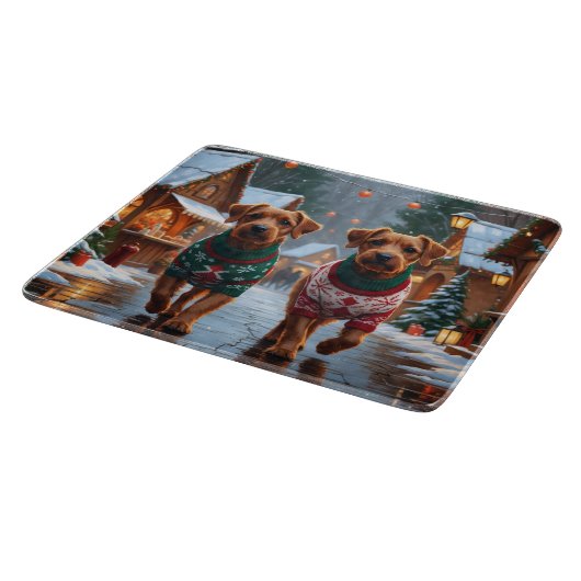 Chesapeake Bay Terrier Christmas Snow Holiday Schneidebrett (Ecke)