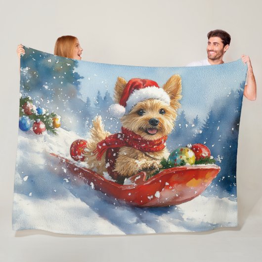 Chesapeake Bay Terrier Dog in Sledge Weihnachten Fleecedecke (Beispiel)