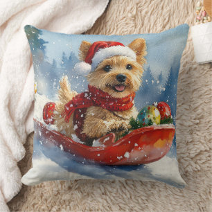 Chesapeake Bay Terrier Dog in Sledge Weihnachten Kissen