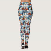 Chesapeake Bay Terrier Dog in Sledge Weihnachten Leggings (Rückseite)