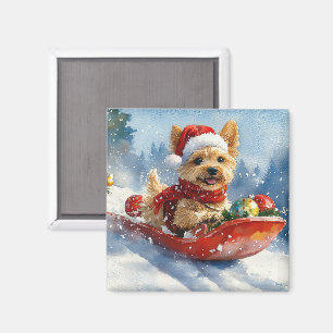 Chesapeake Bay Terrier Dog in Sledge Weihnachten Magnet