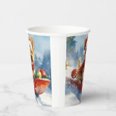 Chesapeake Bay Terrier Dog in Sledge Weihnachten Pappbecher (Rechts)