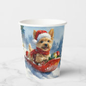 Chesapeake Bay Terrier Dog in Sledge Weihnachten Pappbecher (Vorderseite)