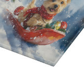 Chesapeake Bay Terrier Dog in Sledge Weihnachten Schneidebrett (Ecke)