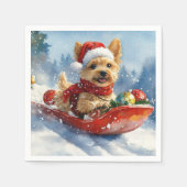 Chesapeake Bay Terrier Dog in Sledge Weihnachten Serviette (Vorderseite)
