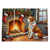 Chesapeake Bay Terrier Fireplace Christmas Lights Große Geschenktüte (Vorderseite)