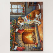 Chesapeake Bay Terrier Fireplace Christmas Lights Puzzle (Vertikal)