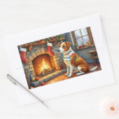 Chesapeake Bay Terrier Fireplace Christmas Lights Rechteckiger Aufkleber (Umschlag)