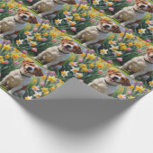Chesapeake Bay Terrier Frühlingsblumen Malerei Geschenkpapier (Ecke)