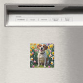 Chesapeake Bay Terrier Frühlingsblumen Malerei Magnet (In Situ (Geschirrspüler))