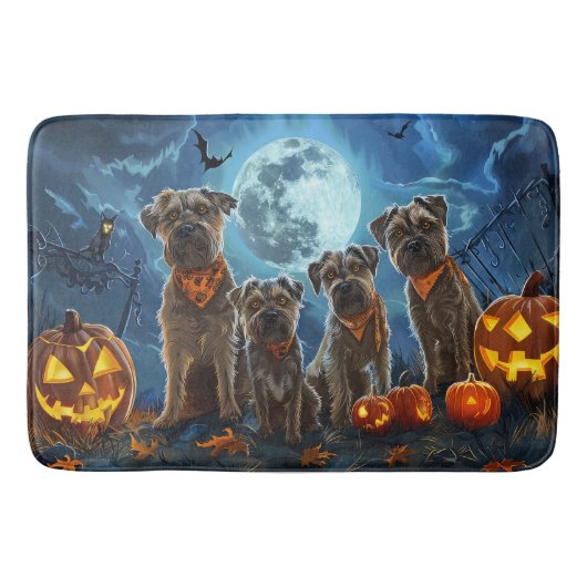 Chesapeake Bay Terrier Halloween Spooky Badematte (Vorderseite)