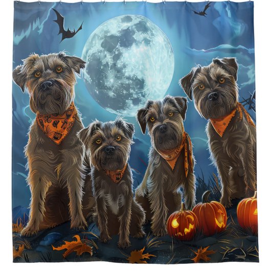Chesapeake Bay Terrier Halloween Spooky Duschvorhang (Vorderseite)