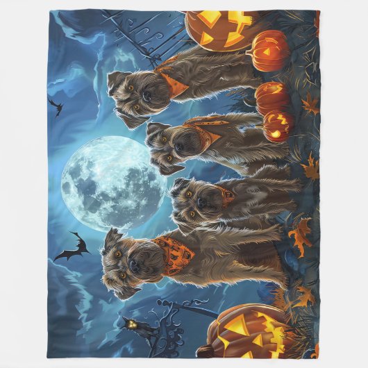 Chesapeake Bay Terrier Halloween Spooky Fleecedecke (Vorderseite)
