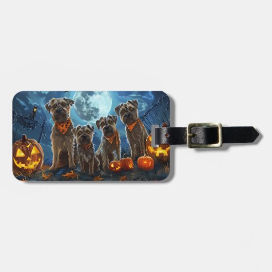 Chesapeake Bay Terrier Halloween Spooky Gepäckanhänger (Vorderseite horizontal)