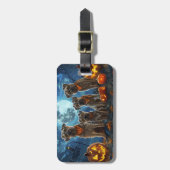 Chesapeake Bay Terrier Halloween Spooky Gepäckanhänger (Vorderseite vertikal)