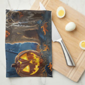 Chesapeake Bay Terrier Halloween Spooky Geschirrtuch (Viertel Falte)