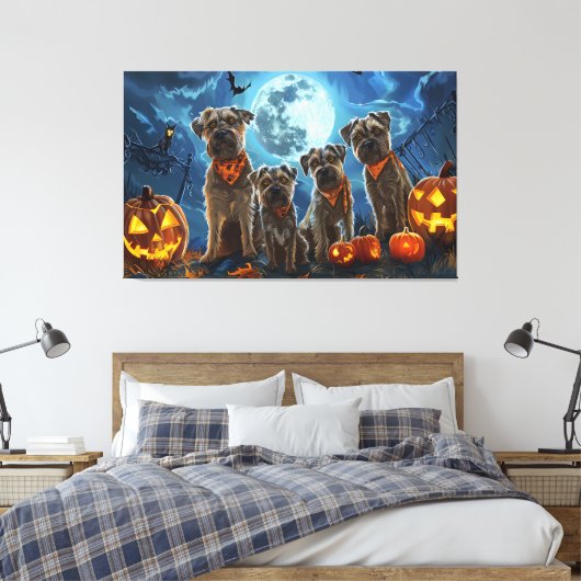 Chesapeake Bay Terrier Halloween Spooky Leinwanddruck (Insitu (Schlafzimmer))