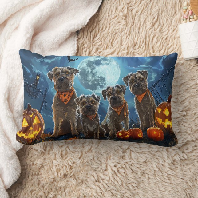 Chesapeake Bay Terrier Halloween Spooky Lendenkissen (Decke)