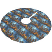 Chesapeake Bay Terrier Halloween Spooky Polyester Weihnachtsbaumdecke (Schrägansicht)