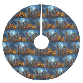 Chesapeake Bay Terrier Halloween Spooky Polyester Weihnachtsbaumdecke (Vorderseite)