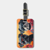 Chesapeake Bay Terrier Heart Rose Valentinstag Gepäckanhänger (Vorderseite vertikal)