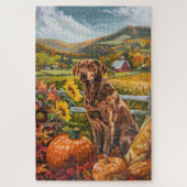 Chesapeake Bay Terrier Herbsternte Erntedank Puzzle (Vertikal)