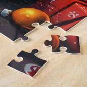 Chesapeake Bay Terrier Hund mit Weihnachtsgeschenk Puzzle (Seite)