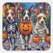 Chesapeake Bay Terrier Hunde Halloween Kostüme Quadratischer Aufkleber (Vorderseite)